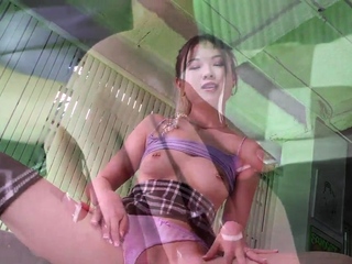 HJ 21yo Asian jerks cock in closeup POV