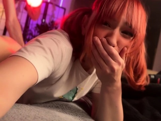 Amateur Asian does doggystyle with boyfriend