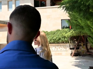 Blonde teen babe fuck an old guy outdoors