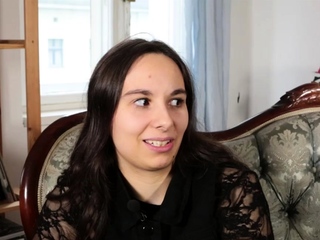 Cute curly brunette solo webcam masturbation